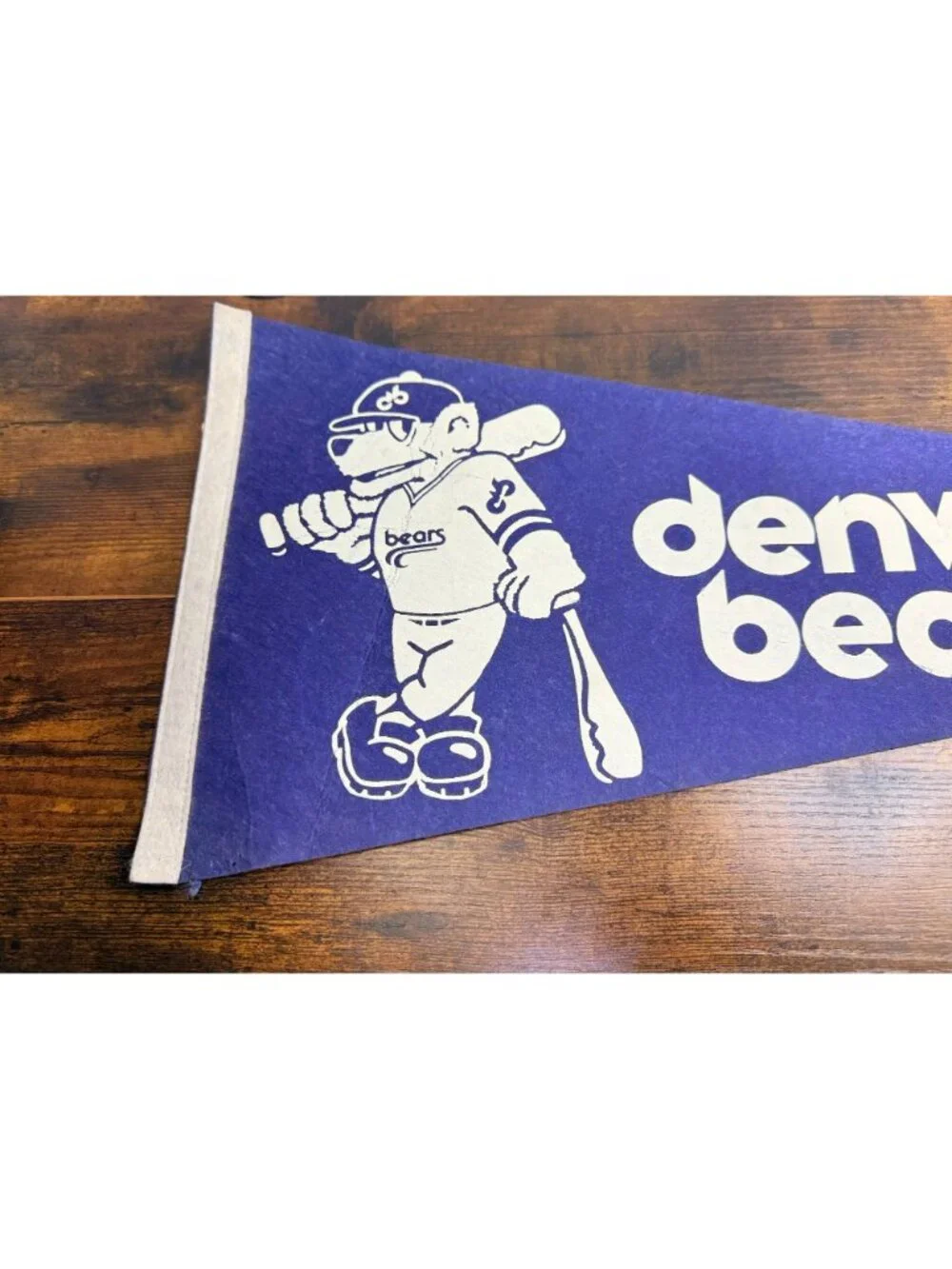 Vintage Denver Bears Purple Felt Baseball Pennant